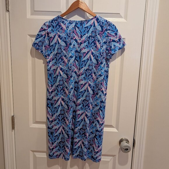 Women's Lilly Pulitzer Etta Short Sleeve Dress Barton Blue Star Gazing NWT Small - Picture 9 of 15